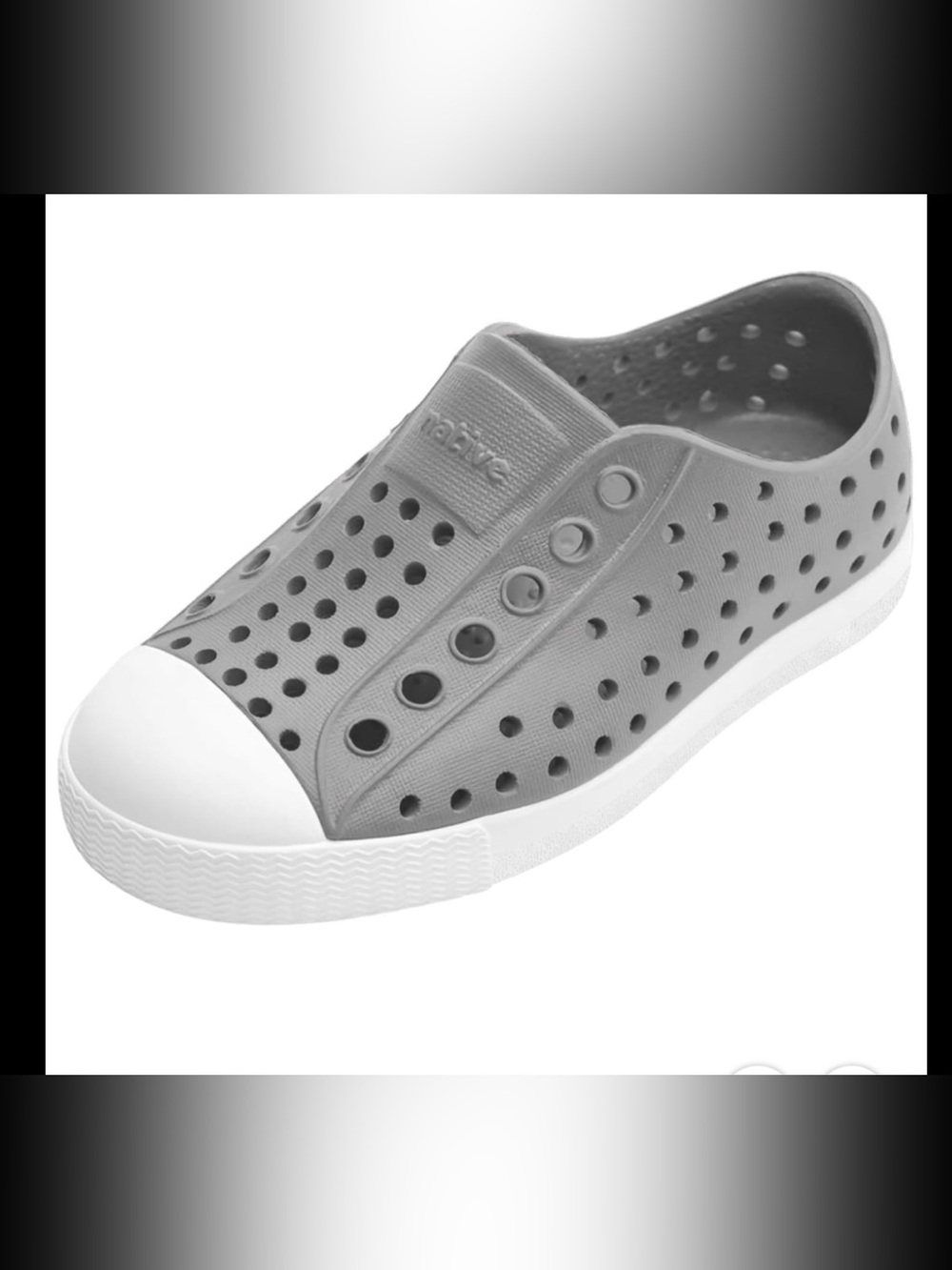 Native water sneakers Shoes Jefferson model in Pigeon Grey color way Sz C6